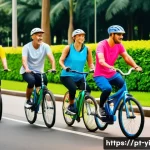 Home 16 뇌파 조절과 운동의 상관관계 - A vibrant outdoor scene depicting a diverse group of adults engaging in aerobic exercise such as run...